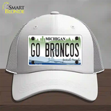 Go Broncos Michigan Novelty License Plate Hat Mesh / White