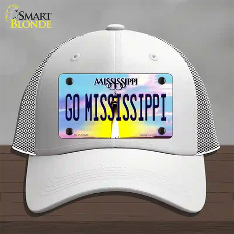 Go Mississippi Novelty License Plate Hat Mesh / White