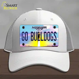 Go Bulldogs Mississippi Novelty License Plate Hat Mesh / White