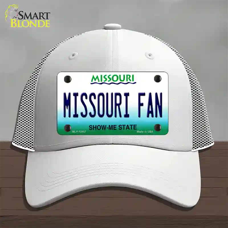 Missouri Fan Novelty License Plate Hat Mesh / White