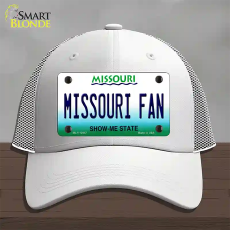 Missouri Fan Novelty License Plate Hat Mesh / White