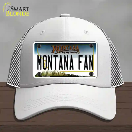 Montana Fan Novelty License Plate Hat Mesh / White