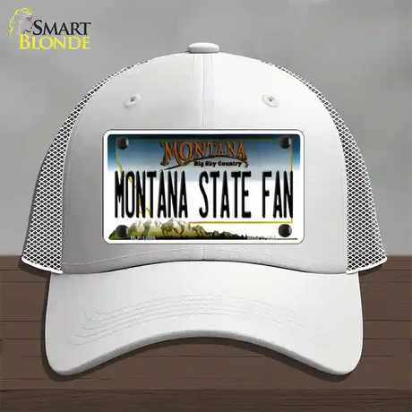 Montana State Fan Novelty License Plate Hat Mesh / White