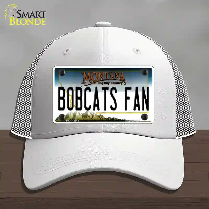 Bobcats Fan Novelty License Plate Hat Mesh / White