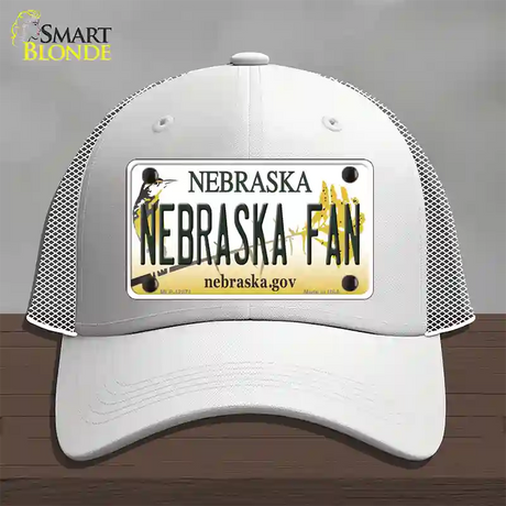 Nebraska Fan Novelty License Plate Hat Mesh / White