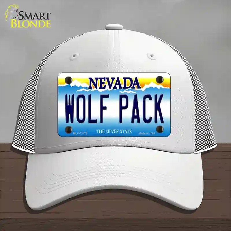 Wolf Pack Novelty License Plate Hat Mesh / White