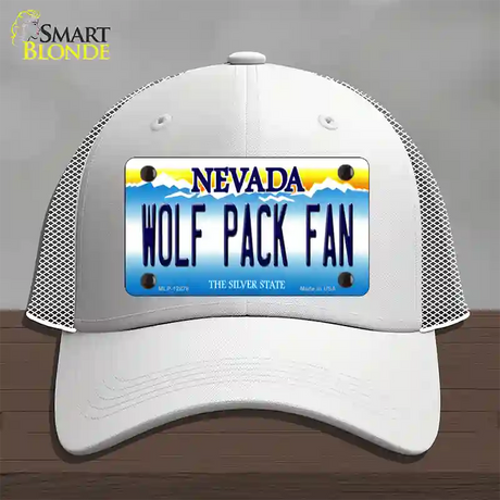 Wolf Pack Fan Novelty License Plate Hat Mesh / White