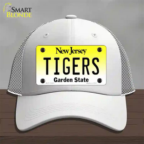 Tigers Novelty License Plate Hat Mesh / White