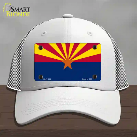 Arizona Small Star Novelty License Plate Hat Mesh / White