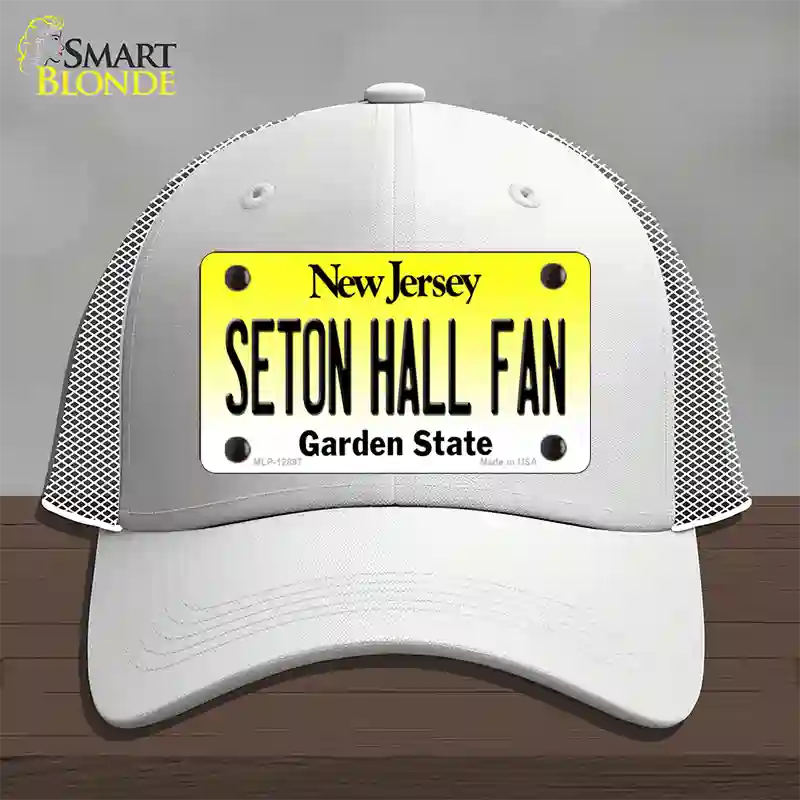 Seton Hall Fan Novelty License Plate Hat Mesh / White