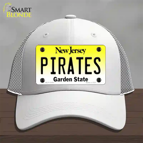 Pirates Novelty License Plate Hat Mesh / White