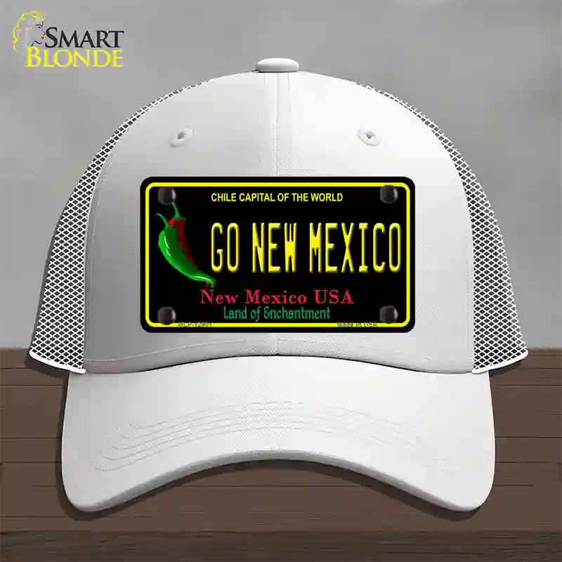 Go New Mexico Novelty License Plate Hat Mesh / White