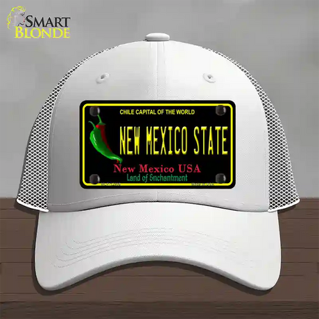 New Mexico State Novelty License Plate Hat Mesh / White