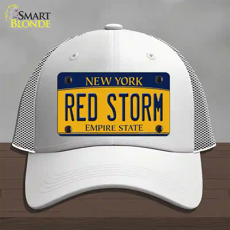 Red Storm Novelty License Plate Hat Mesh / White