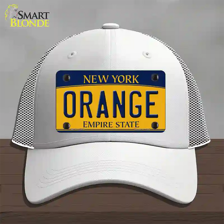 Orange Novelty License Plate Hat Mesh / White