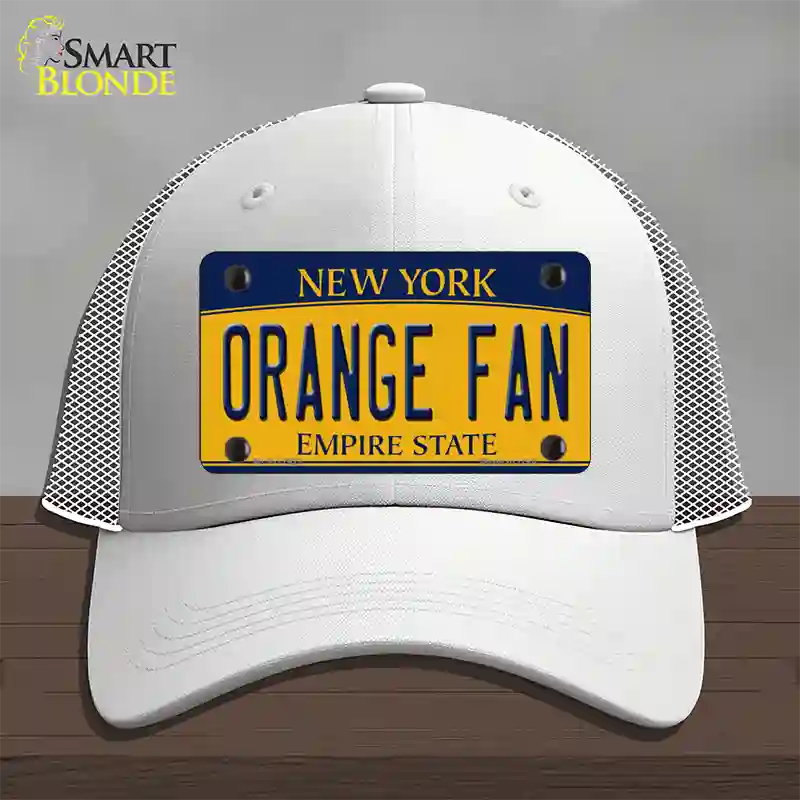 Orange Fan Novelty License Plate Hat Mesh / White