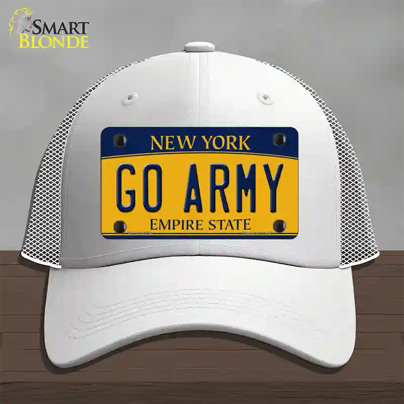 Go Army Novelty License Plate Hat Mesh / White