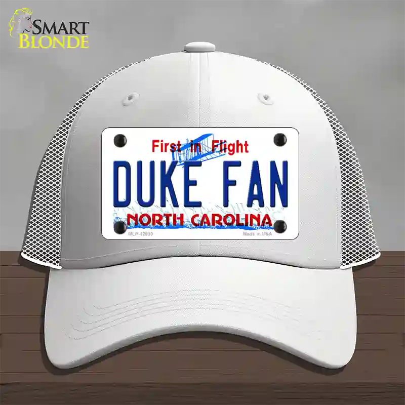 Duke Fan Novelty License Plate Hat Mesh / White