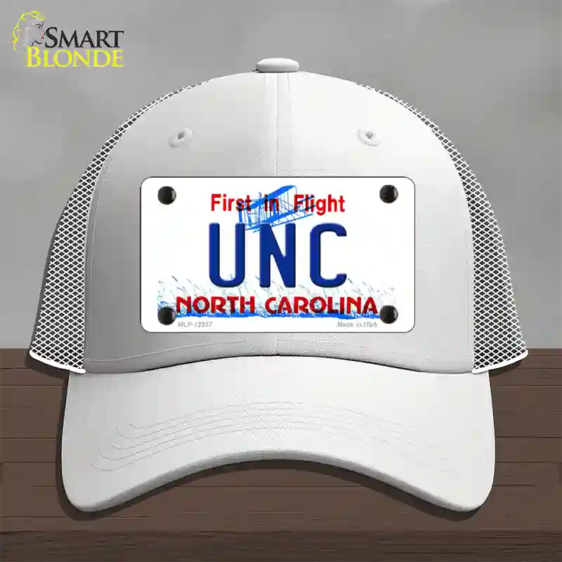 Univ North Carolina Novelty License Plate Hat Mesh / White