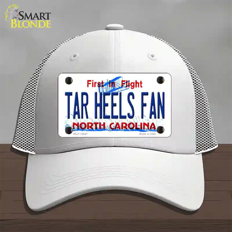 Tar Heels Fan Novelty License Plate Hat Mesh / White