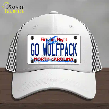 Go Wolfpack Novelty License Plate Hat Mesh / White