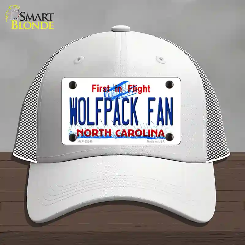 Wolfpack Fan Novelty License Plate Hat Mesh / White