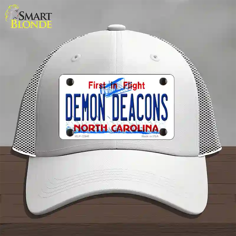 Demon Deacons Novelty License Plate Hat Mesh / White