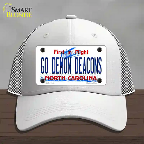 Go Demon Deacons Novelty License Plate Hat Mesh / White