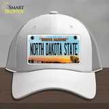 North Dakota State Novelty License Plate Hat Mesh / White