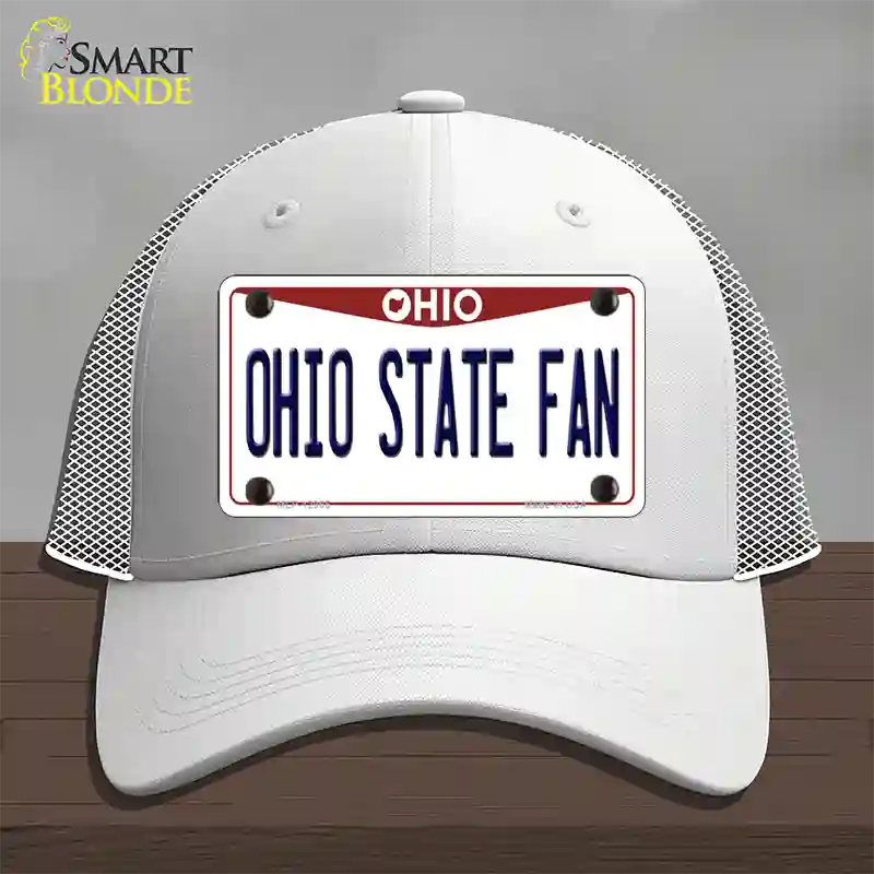 Ohio State Fan Novelty License Plate Hat Mesh / White