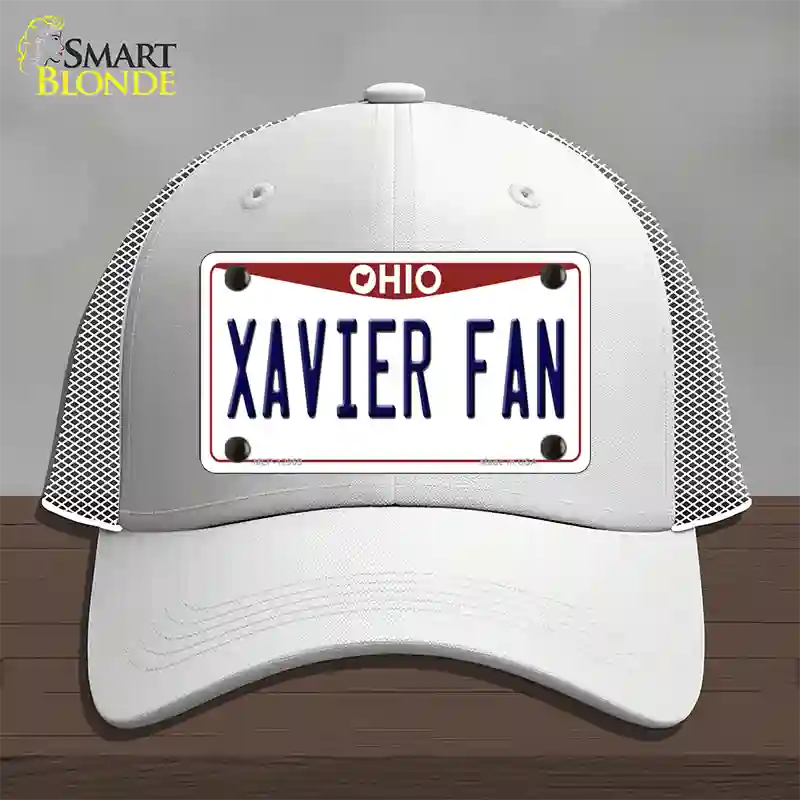 Xavier Fan Novelty License Plate Hat Mesh / White