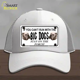 Run With The Big Dogs Novelty License Plate Hat Mesh / White