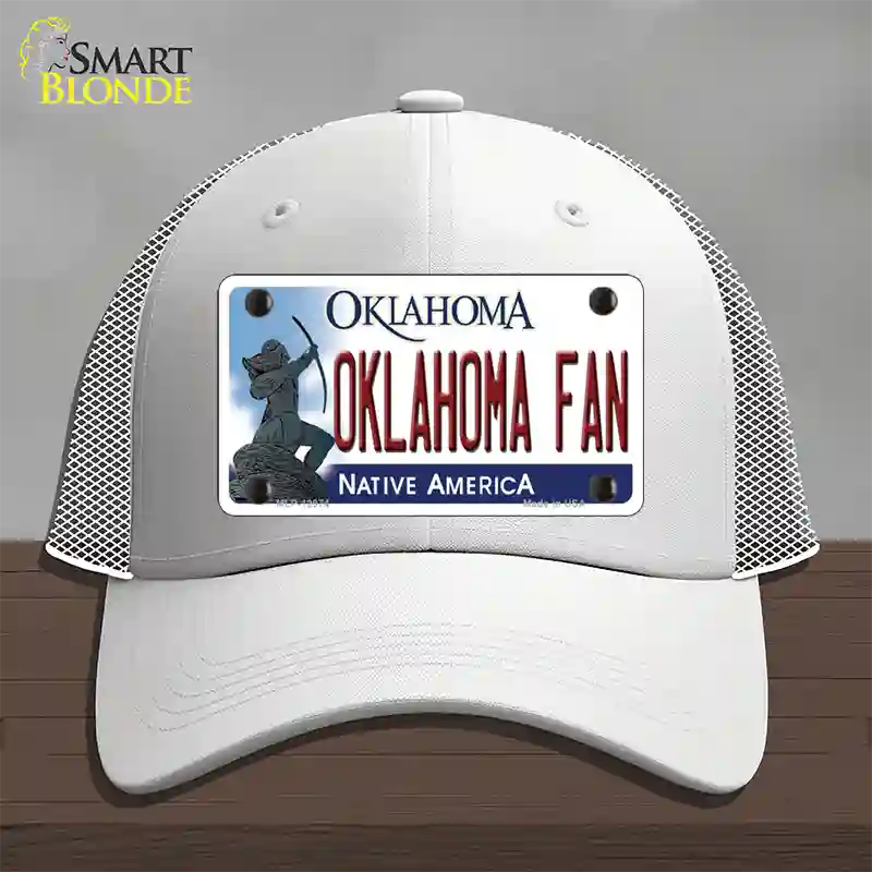 Oklahoma Fan Novelty License Plate Hat Mesh / White