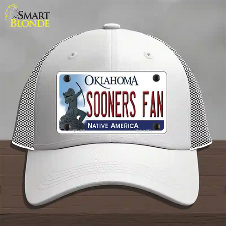 Sooners Fan Novelty License Plate Hat Mesh / White