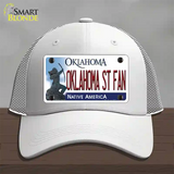 Oklahoma State Fan Novelty License Plate Hat Mesh / White