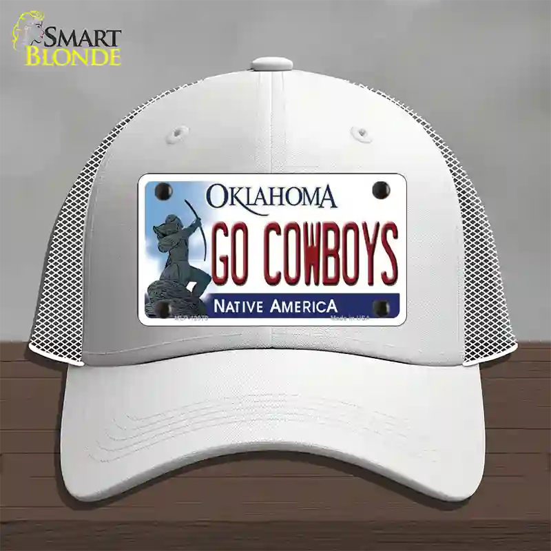 Go Cowboys Novelty License Plate Hat Mesh / White