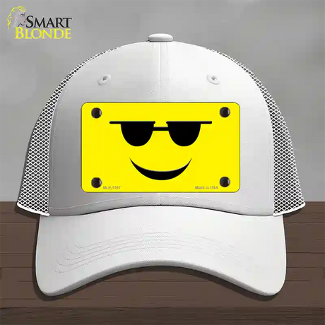 Sunglasses Cool Smiley Novelty License Plate Hat Mesh / White