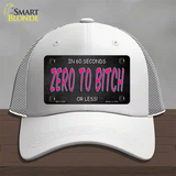 Zero To Bitch Novelty License Plate Hat Mesh / White