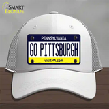 Go Pittsburgh Novelty License Plate Hat Mesh / White