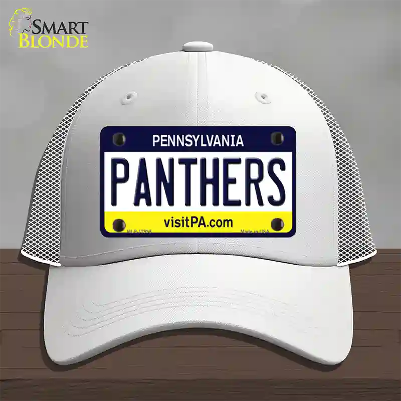 Panthers Novelty License Plate Hat Mesh / White