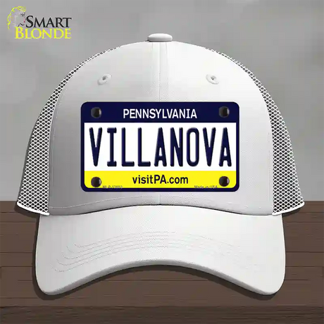 Villanova Novelty License Plate Hat Mesh / White