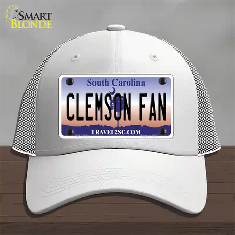 Clemson Fan Novelty License Plate Hat Mesh / White