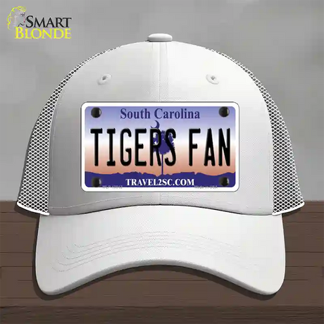 South Carolina Plate Tigers Fan Novelty License Plate Hat Mesh / White