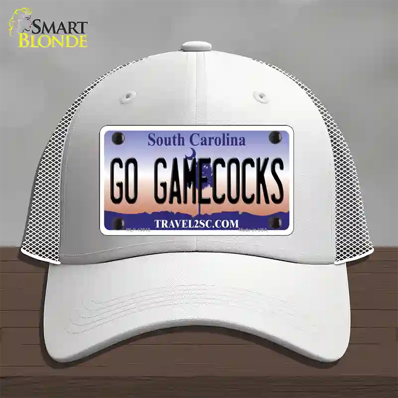 Go Gamecocks Novelty License Plate Hat Mesh / White