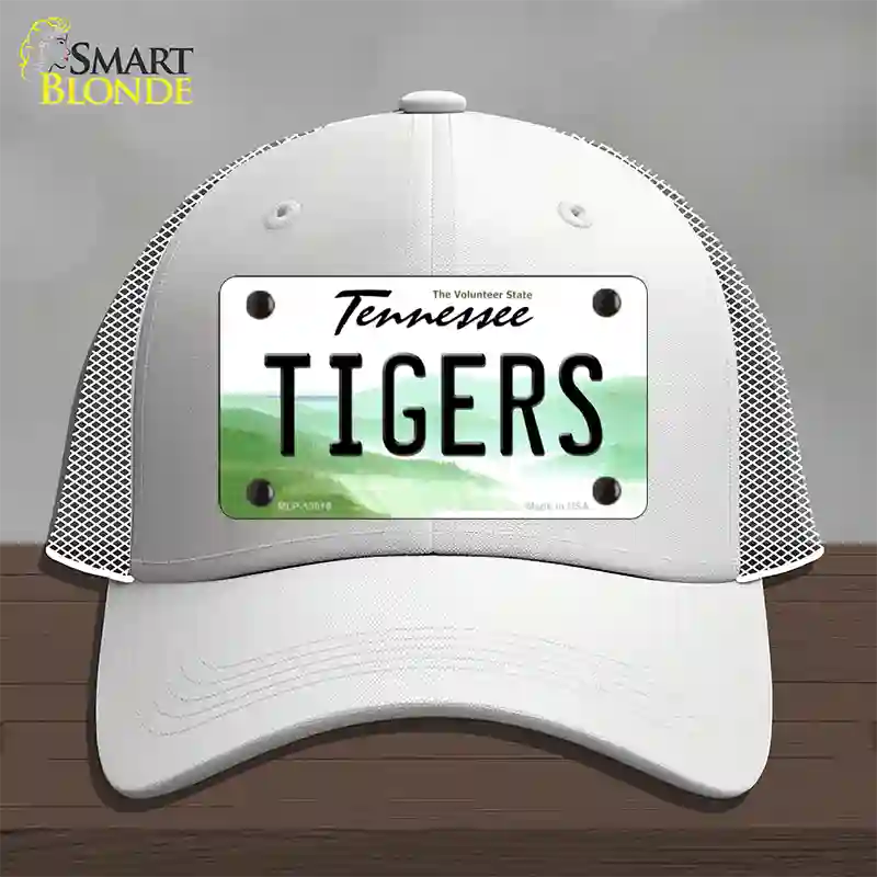 Tiger Tennessees Novelty License Plate Hat Mesh / White