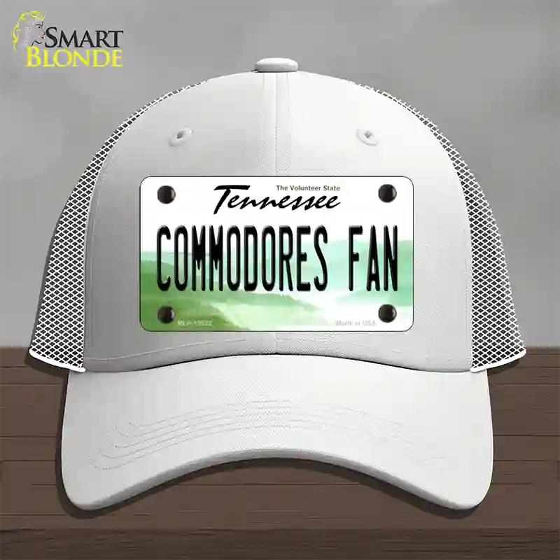 Commodores Fan Novelty License Plate Hat Mesh / White