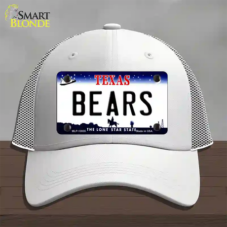 Bears Novelty License Plate Hat Mesh / White