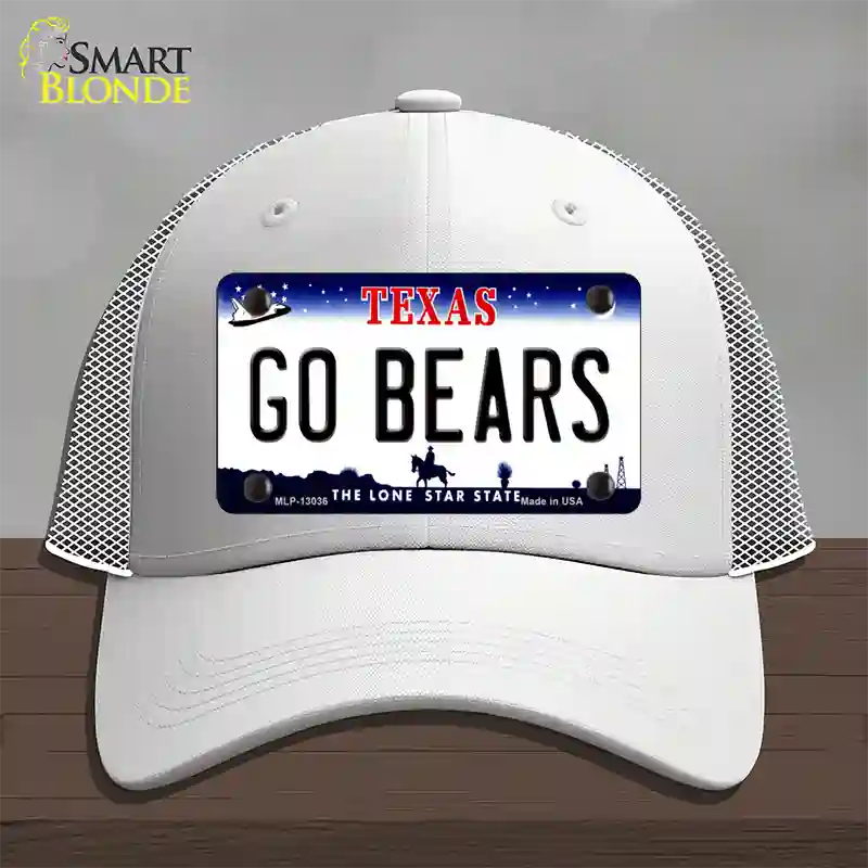 Go Bears Novelty License Plate Hat Mesh / White