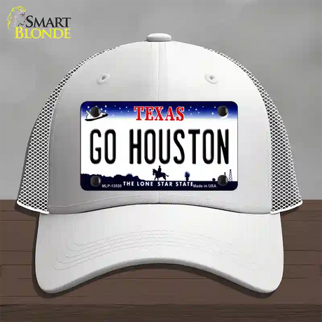 Go Houston Novelty License Plate Hat Mesh / White