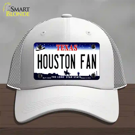 Houston Fan Novelty License Plate Hat Mesh / White